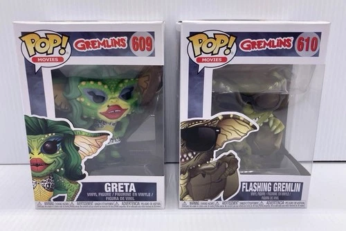 Funko Pop Movies GREMLINS GRETA #609 & FLASHING GREMLIN #610 VAULTED Set 2018
