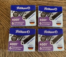 Pelikan 4001 Ink Cartridge Tintenpatrone Brilliant Black Pack Of 6, Lot Of 4 Pkg