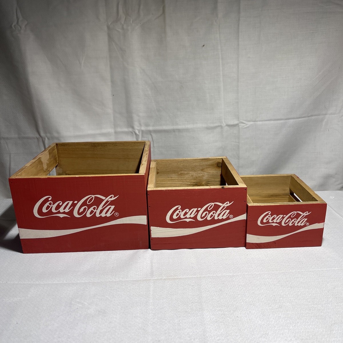 Coca-Cola Wooden Crate Case Red Drink Coca-Cola Logo Retro