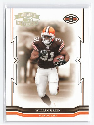 2005 Donruss Throwback Threads William Green /99 #37 Numbered Browns