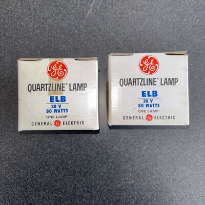 GE QUARTZLINE LAMP ELB 30v 80w LOT OF 2 NOS