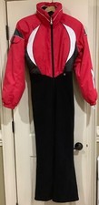NILS Vintage Red/ Black One Piece Stirrup Stretch Pants Snow Ski Suit Stirrups 8