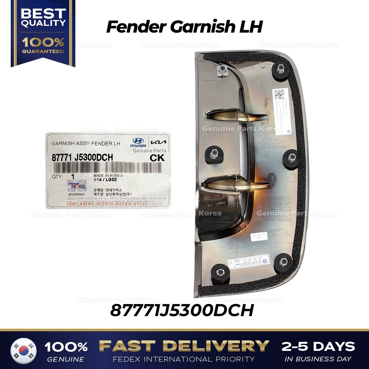 ⭐Genuine⭐ Fender Garnish LH 87771J5300DCH for Kia Stinger | eBay