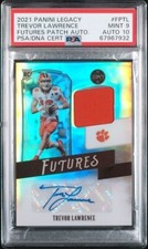 2021 Legacy Futures Patch Silver Auto FP-TL Trevor Lawrence /75 PSA 9/Auto 10