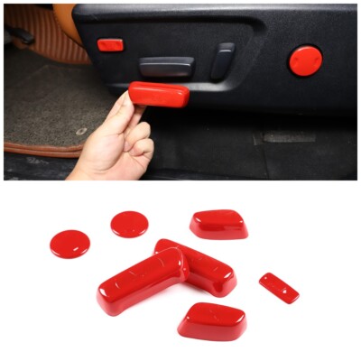 7PCS ABS Red Seat Adjustment Button Trim Cover For Toyot@ Tundra 2014-2020