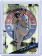 2015 BOWMAN'S BEST RC CHI CHI GONZALEZ REFRACTOR #4 TEXAS RANGERS