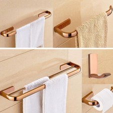 Rose Gold Copper Bathroom Holder Towel Rail Rack Bar Hook Wall Mounted Set