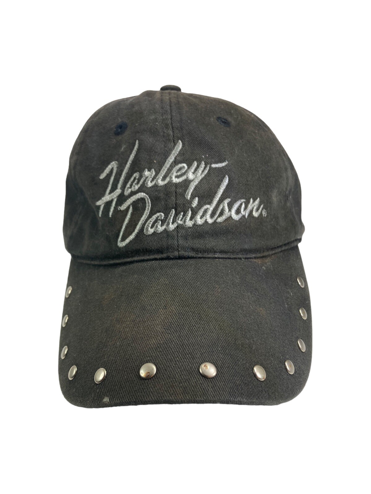 Harley-Davidson Two-Tone Baseball Cap (One Size Fits All) cotton gray type Vintage Second Hand
