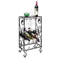 16 Bottle And 8 Wine Glass French Grapevine Motif Wine Storage Organizer / Displ on sale 16 Bottle And 8 Wine Glass French Grapevine Motif Wine Storage Organizer / Displ on sale