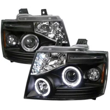 Fits 07-13 CHEVROLET AVALANCHE Halo LED Projector Headlight With Clear Lens