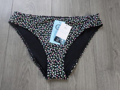 M&S Marks & Spencer BIKINIHOSE SCHWARZ MIX SONNE ELEGANT HOHES BEIN GRÖSSE UK 14