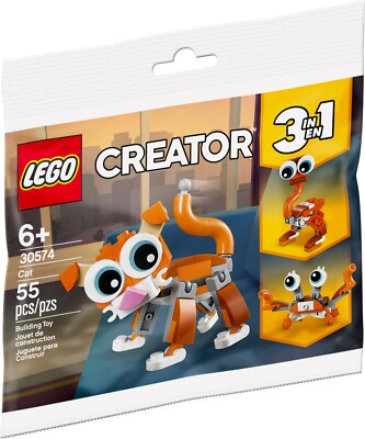 LEGO 30574, CREATOR CAT, RETIRED! NEW SEALED POLYBAG, Cat/Carb/Ostrich!
