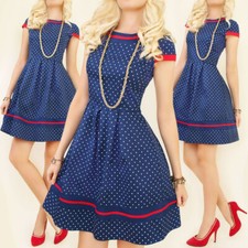 River Flover Collection Kleid Rockabilly 36, 38, 40, 42, 44 Kurzarm gepunktet