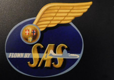 Unused Airline Suitcase Sticker Aviation Memorabilia SAS Scandinavian Airlines