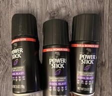 Lot of 3 Power Stick All Day Fresh Cool Blast Body Spray Bonus Size
