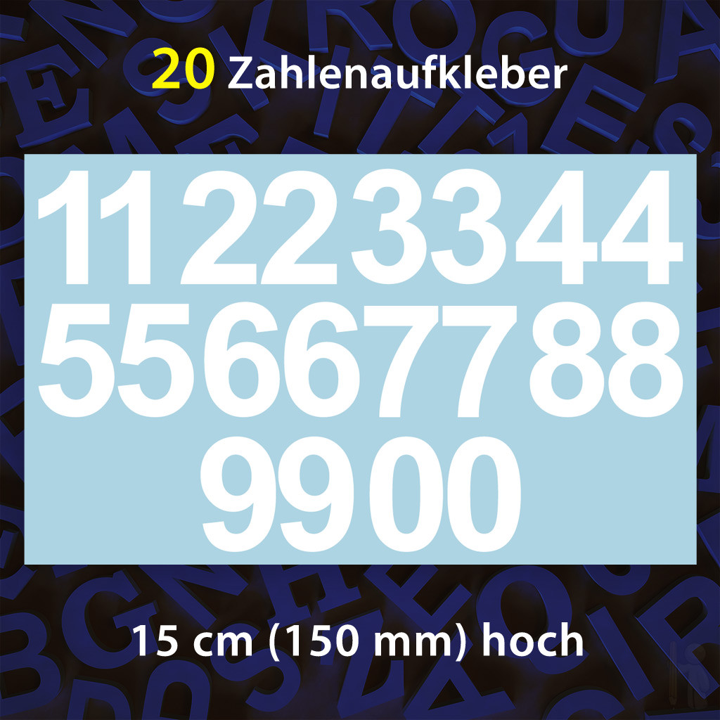 Klebezahlen Aufkleber – 50 Stück, Grün, 2 Cm Hoch, Wetterfest & Rückstandslos Entfernbar
