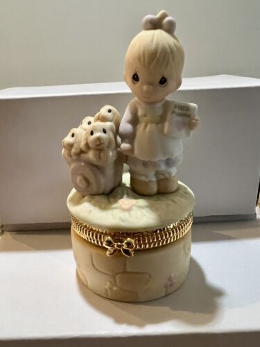 Precious Moments-God Loveth A Cheerful Giver Trinket Box.Intro 1978 Retired 1981 - Picture 1 of 11