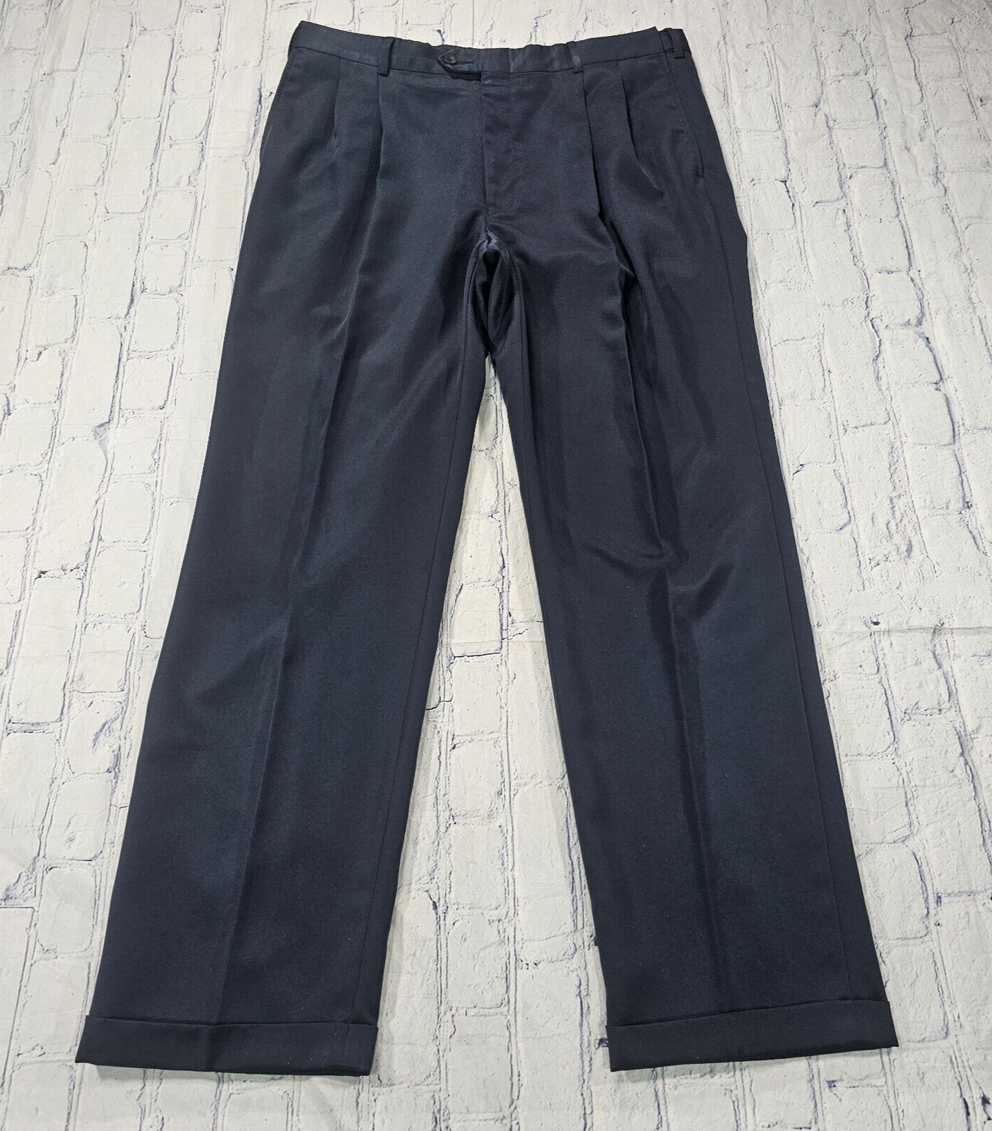 Jos A. Pantalones de golf Bank para hombre talla 36X32 Leadbetter azul marino pantalones a medida atléticos