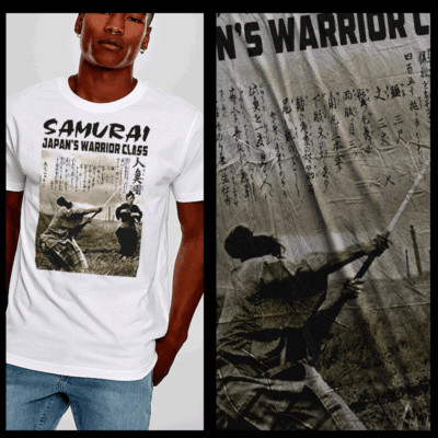 Samurai T-Shirt deadly warrior with sword Bushido Code Japanese katana Ronin 