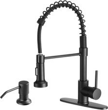 Stainless Steel Kitchen Faucet with Pull Down Sprayer Soap Dispenser