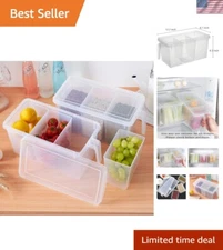 Space-Saving Plastic Storage Containers with Handles - 2 Pack for Food Freshness