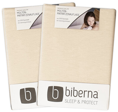 2x Biberna Molton Matratzenauflagen 100% Baumwolle Oekotex Standard 100