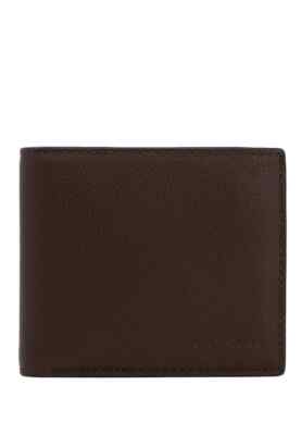 Coach Men's Compact ID Sport Calf Leather Wallet Mahogany