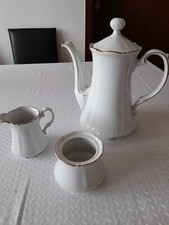 Mitterteich 2000 Bavaria - Kaffeekanne, Milchkännchen, Zuckerdose mit Goldrand