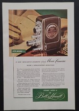 1948 Bell  Howell Movie Camera Ephemera Vintage 7x10" Print Ad 1940's History