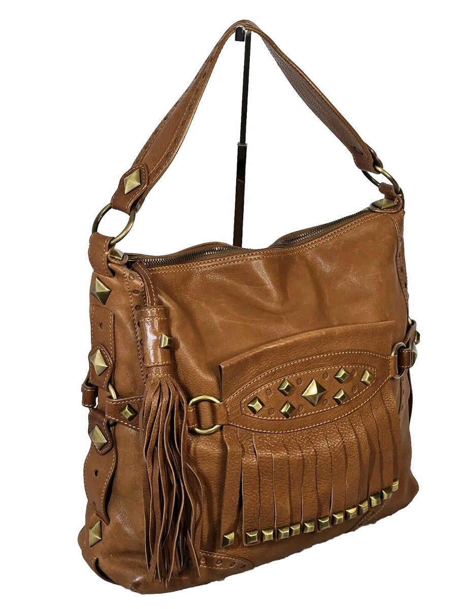 Michael Kors Italian Leather Studded Shoulder Bag In Excellent
