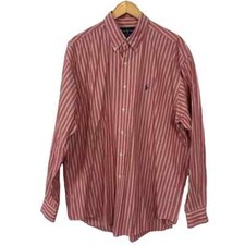 Polo Ralph Lauren Mens Size XL Long Sleeve Button Up Shirt Orange Blue Strips