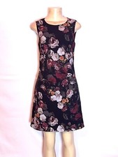 ADRIANNA PAPELL BLACK FLORAL SLEEVELESS SHEATH STYLE DRESS SIZE 4