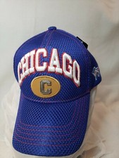 Chicago Mesh Baseball Hat Cap City Flag Raised Lettering Blue Cubbies