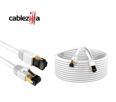 Cat8 SFTP High Speed Ethernet Patch Cord LAN Wire 0.5FT- 75 FT White Multi Lot