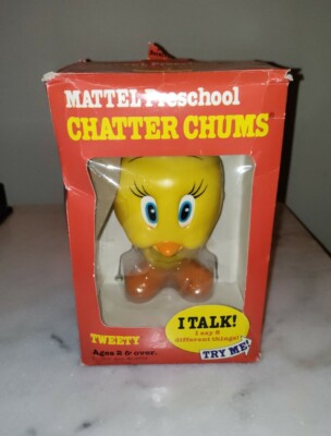 1982 MATTEL PRESCHOOL CHATTER CHUMS *TWEETY* TALKING TOY NEW IN ORIG. BOX 1319