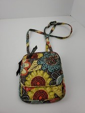 Vera Bradley Zippered Small Cross body Floral Teal Green Gray Lime Purse