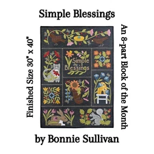 Simple Blessings Wool/Woolies Flannel Applique COMPLETE Quilt Pattern (Not Kit)