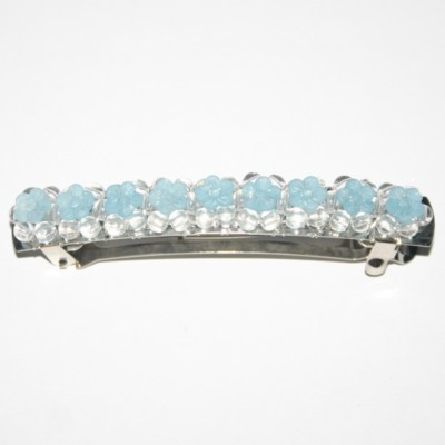 Sun Violet Beaded Barrette Pastel Bead Easter Long Metal Hair Clip Made in Japan