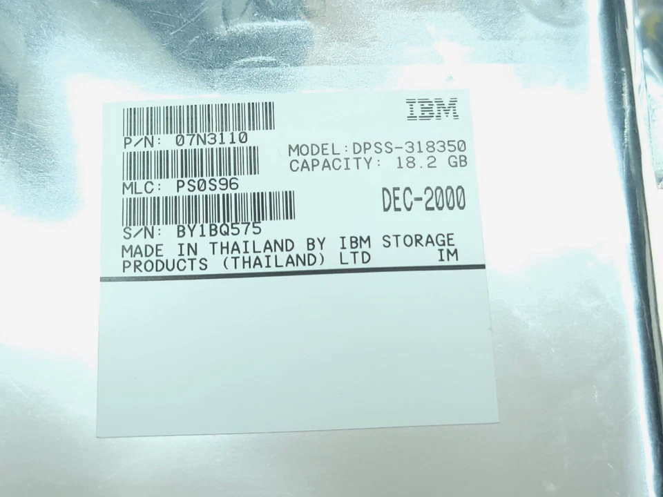 Hard Drive IBM Ultrastar 36LP 07N3110 DPSS-318350 18.2GB 7.2K 4MB SCSI U160 3.5' - Image 2 of 4