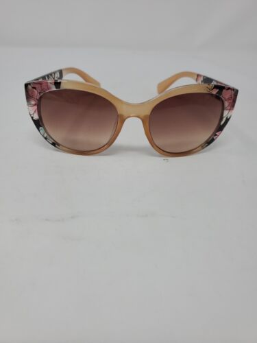 Nanette Lepore Brown Cat Eye Sunglasses Vibrant Translucent Floral NN262-BRNF - Picture 1 of 10