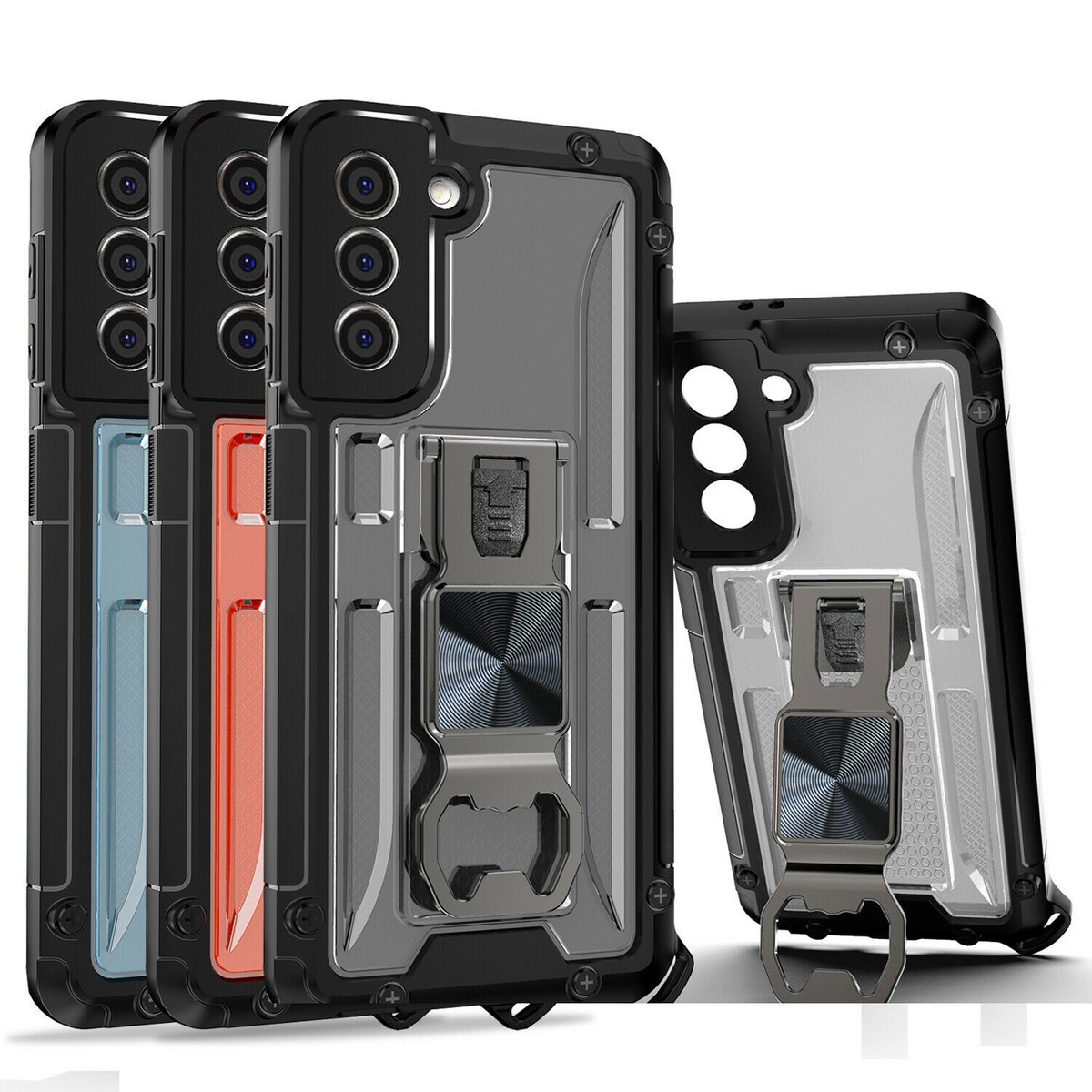 For Samsung Galaxy S21 FE 5G Ring Case Magnetic Metal Kickstand