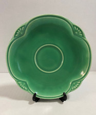 1930s Homer Laughlin Solid Green Marigold Small 6" Saucers