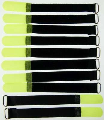 BIE-TEC 10x Kabelklett Klettband 160 x 16 mm neon gelb Öse Klett Kabelbinder Klettbänder