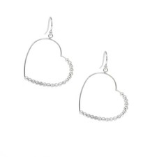 Women's 925 Sterling Silver Love Open Heart Drop Dangle Fashion Earrings