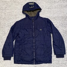 LUCKY BRAND Boys Youth Medium Puffer Hoody Jacket Navy Blue