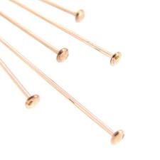 Gold Filled Head Pins, 25pc, 1.5 inches, Strong, 22 Gauge, Thicker Head Pins,14k