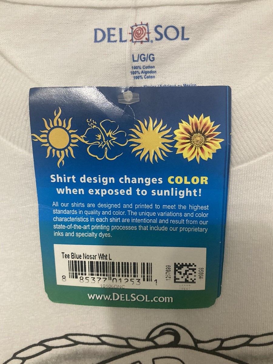 Rare Del Sol Blue Nose Color Changing Shirt Size Large Reacts To