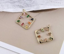 lot 10Pcs color Charm earring bracelet necklace Pendant DIY Jewelry Making 29mm