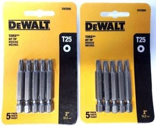 DeWalt DW2666 T25 2" Torx Bits (2 Packs of 5)