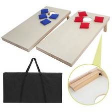 4x2' Wood Foldable Cornhole Toss Bean Bag Board Game Set w/Carry Bag Outdoor
